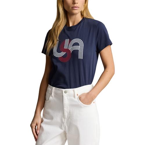 Paris 2024 Olympics Team USA Ralph Lauren Grafikdruck-T-Shirt – Damen