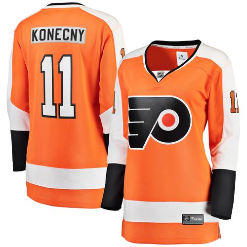 Oranges Philadelphia Flyers-Heimtrikot mit Travis Konecny ​​von Fanatics für Damen, Premier Breakaway-Spielertrikot