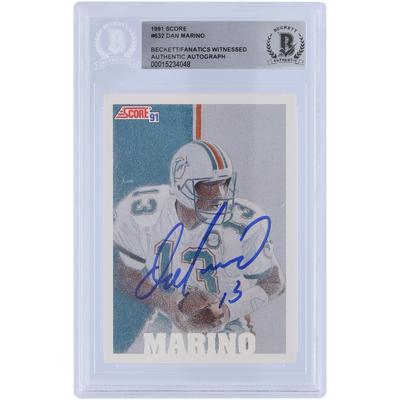 Dan Marino Miami Dolphins signierte 1991 Score Team MVP #632 Beckett Fanatics bezeugte authentifizierte Karte Image