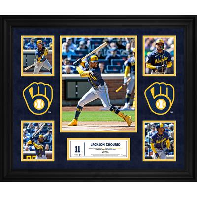 Jackson Chourio Milwaukee Brewers gerahmte 2024 Debüt 5-Foto-Collage Image
