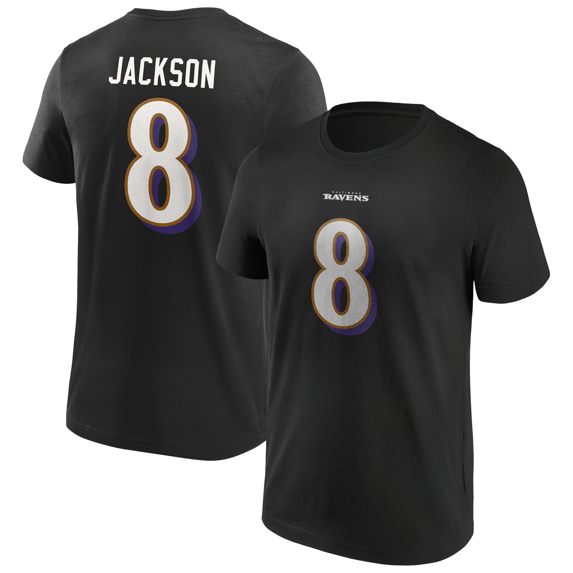 Baltimore Ravens T-Shirt mit alternativem Namen und Nummer - Lamar Jackson - Herren Image