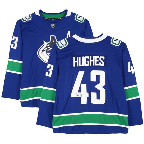 Quinn Hughes Vancouver Canucks signiertes blaues Fanatics Breakaway-Trikot Modell 2019