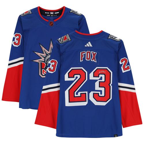 Adam Fox New York Rangers signiertes 2022-23 Reverse Retro Adidas Authentic Trikot