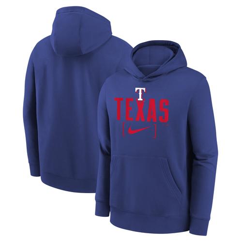 Texas Rangers Club Fleece Club Stack Kapuzenpullover – Blau – Jugendliche