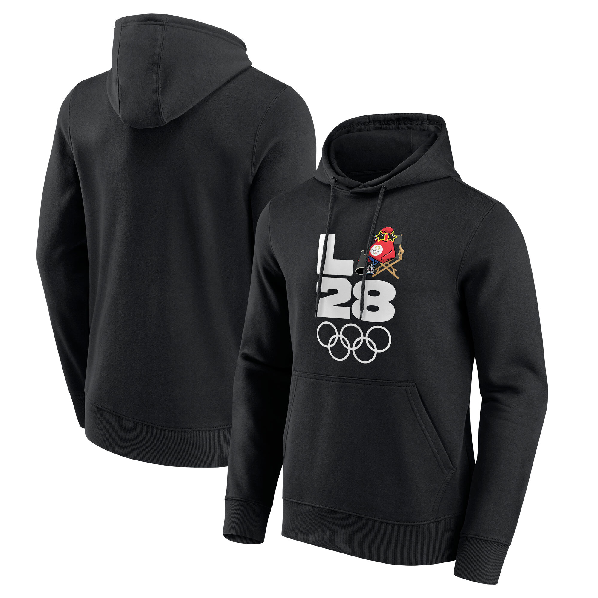Kapuzenpullover mit Grafik „Phrygisches Maskottchen“ für die Olympischen Spiele 2024 Paris x LA28 mit Flaggenübergabe Image