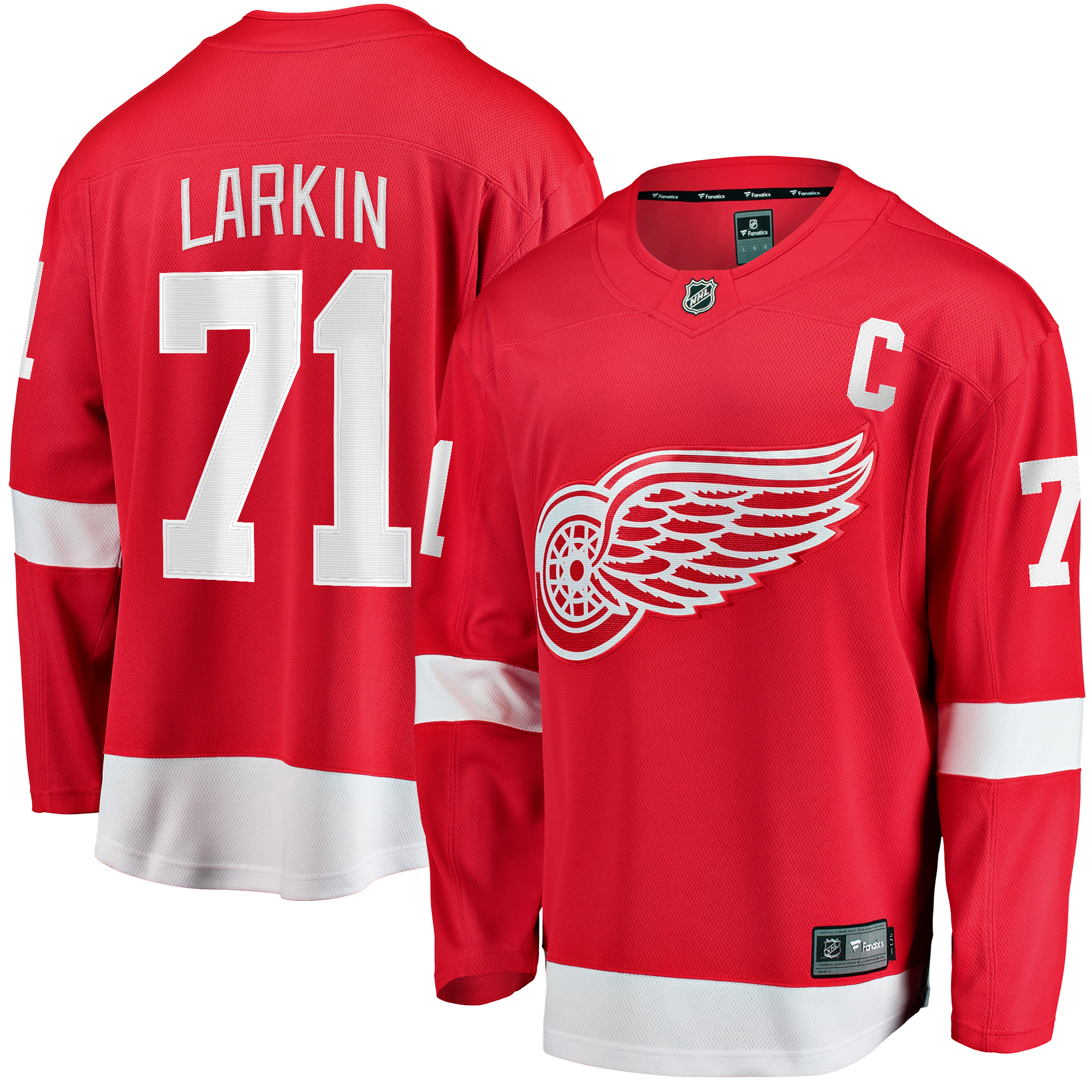 Dylan Larkin – Rotes Detroit Red Wings-Kapitäns-Heimtrikot „Breakaway“ von Fanatics Branded für Herren Image
