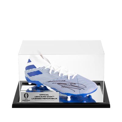 UEFA 2024 Offizieller, von Declan Rice signierter Adidas Nemesis-Fußballschuh in Acrylhülle Image