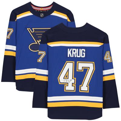 Von Torey Krug signiertes blaues Breakaway-Trikot der St. Louis Blues Image