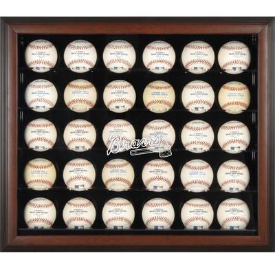 Vitrine für 30 Bälle mit dem Logo der Atlanta Braves in Braun Image