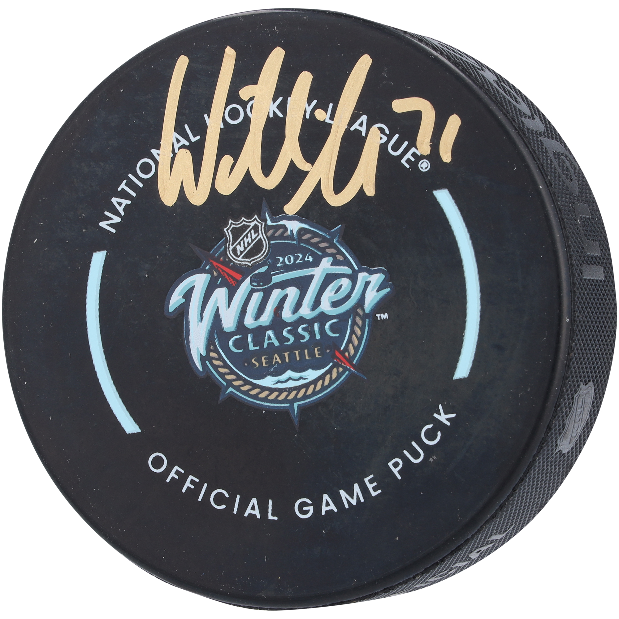 Signierter offizieller Spielpuck der Vegas Golden Knights von William Karlsson, Winter Classic 2024 Image