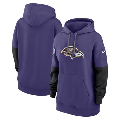 Lila Nike Baltimore Ravens 2024 Sideline Essential Fleece-Kapuzenpullover für Damen