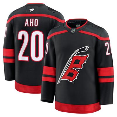 Herren Carolina Hurricanes Sebastian Aho Fanatics Premium-Heimtrikot, Schwarz Image