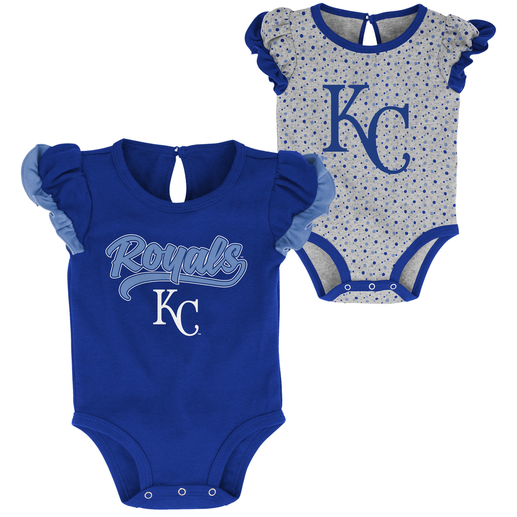 Kansas City Royals Scream & Shout Bodysuit-Set für Neugeborene im 2er-Pack, Royalblau/Graumeliert Image