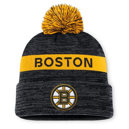 Boston Bruins Authentic Pro Rink Beanie-Manschette mit POM