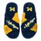 FOCO Navy Michigan Wolverines zweifarbige Crossover-Slipper aus Kunstfell für Damen