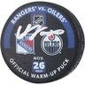 Adam Fox New York Rangers Autographed Practice-Used Puck Used During Warmups vs. Edmonton Oilers on November 26, 2022