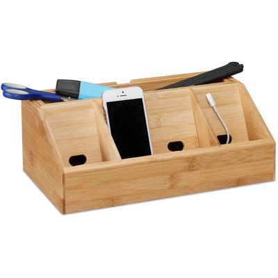 Relaxdays - Schreibtisch-Organizer aus Bambus h x b x t: ca. 11 x 30 x 17,5 cm inklusive