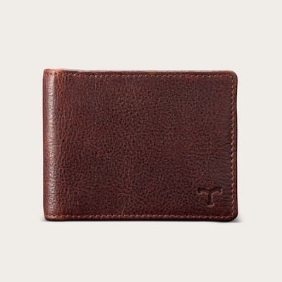 Tecovas Men's Men’s Moneyclip Billfold Wallets, Cognac, Cowhide