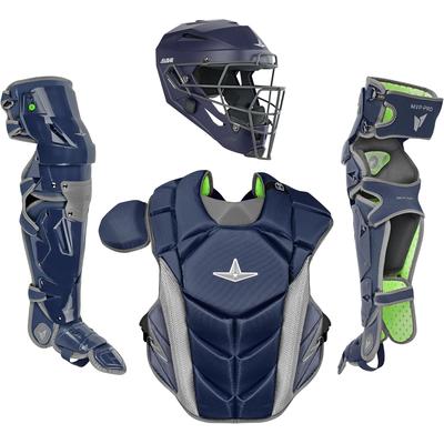 All Star MVP-Pro NOCSAE Certified Adult Baseball Catcher's Set Navy/Graphite