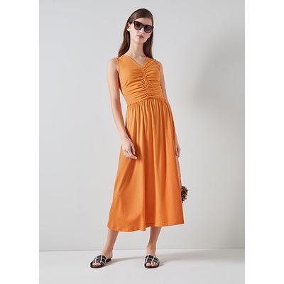 Claud Orange Dress with Cotton and LENZING ECOVERO viscose Burnt Orange, Burnt Orange