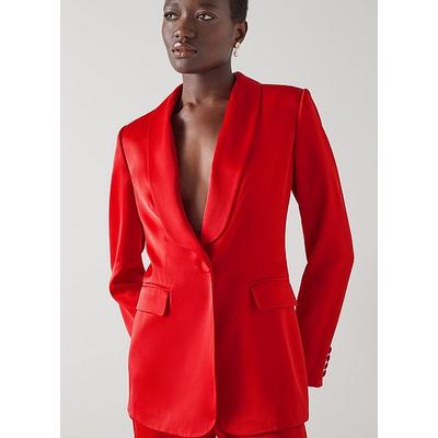 Seydoux Red Silky Tuxedo Jacket Cherry, Cherry