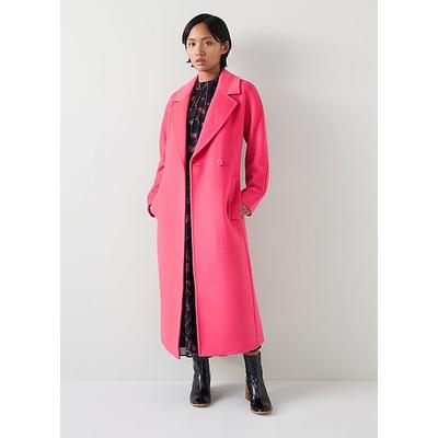 Frances Petite Pink Maxi Wool Coat, Pink