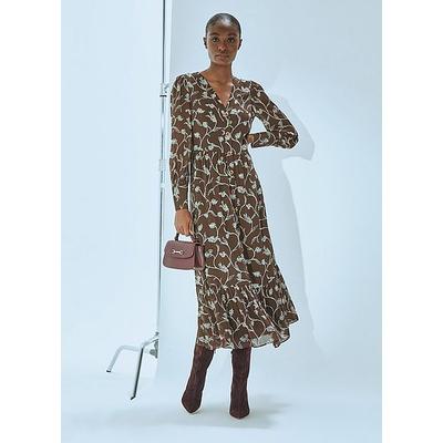 Lucian Chocolate & Birch Tiered Dress Brown, Brown