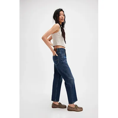 Lee Rider Classic Straight Jeans at Free People in Hyper Dark, Size: 27