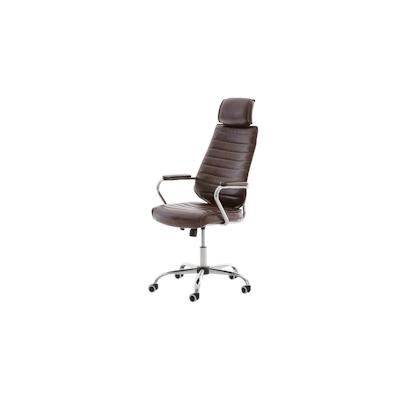 DELUKE® Bürostuhl Ergonomisch FUGOR Schreibtischstuhl mit Rollen Höhenverstellbarer Drehstuhl, Arbeitsstuhl Kopfstütze Chefsessel 125 kg Bordeauxrot Image