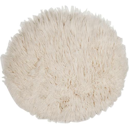 Wollteppich THEKO ""Flokati XXL"" Teppiche Gr. Ø 140cm, 100mm, beige (natur) original griechischer Flokati, Hochflor, Uni-Farben, reine Wolle