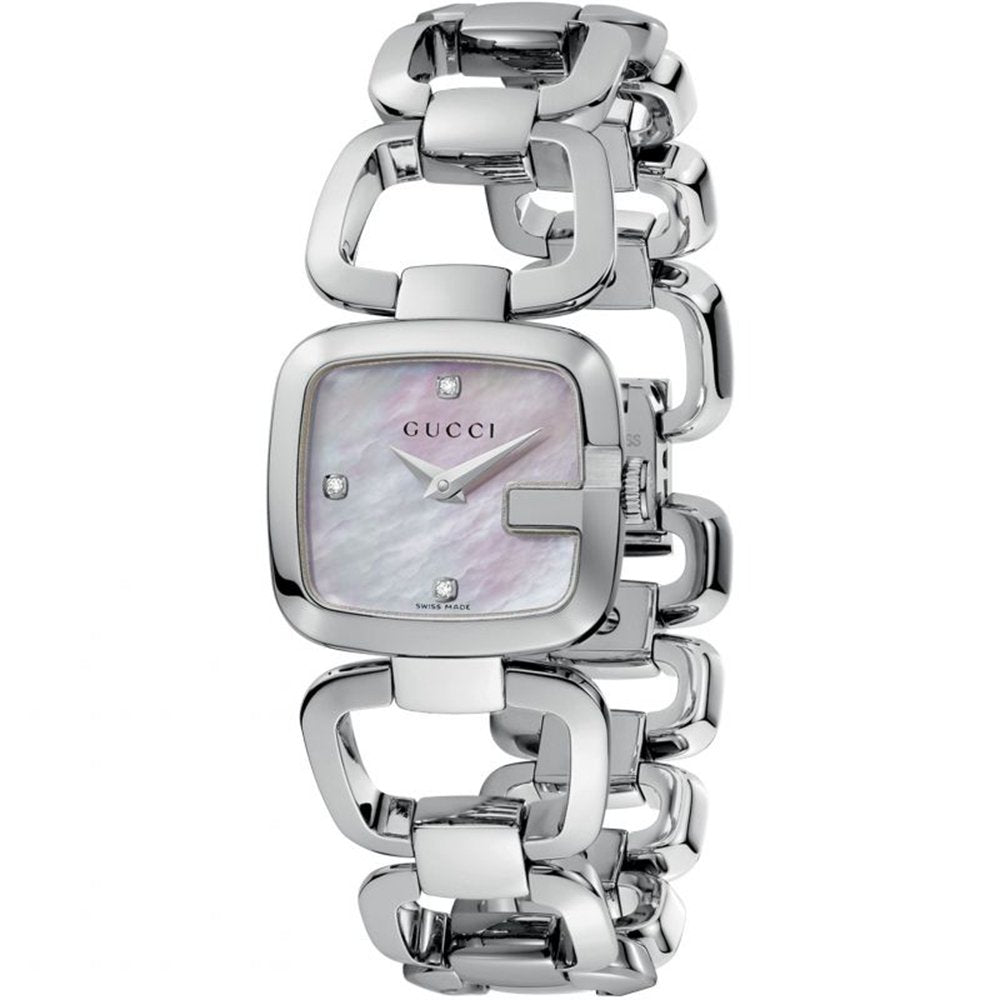 Gucci Womens YA125502 Silver Ladies Mother of Pearl Watch - One Size | Gucci Sale | Discount Designer Brands