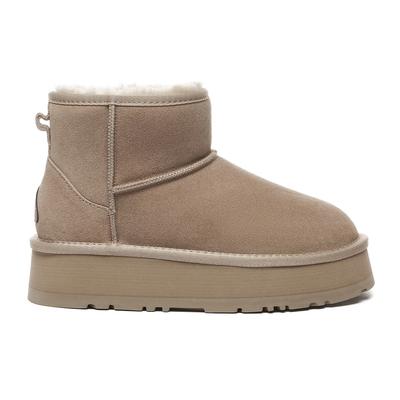EVER AU Damen Leder Plateau Kurzstiefel - Dusky Image