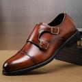 scarpe eleganti da uomo in similpelle marrone con cinturino doppio monaco – scarpe eleganti e formali per lavoro e occasioni speciali