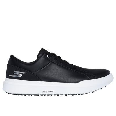 Skechers Men's Relaxed Fit: GO GOLF Drive 6 Shoes | Size 9.5 | Black/White | Leather/Synthetic | Arch Fit