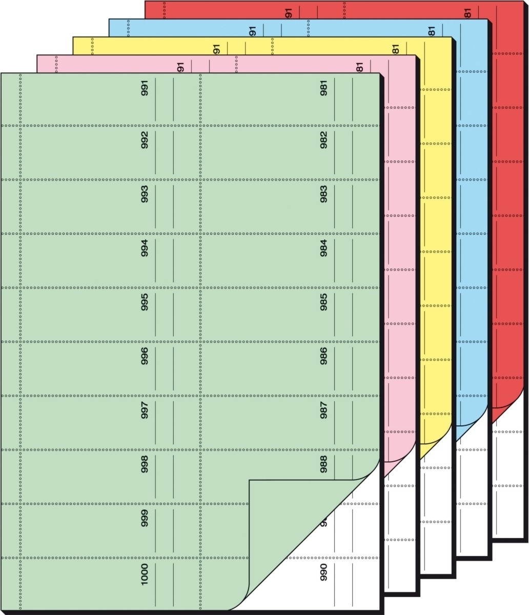 Sigel Bonbuch 1000 Abrisse A4 hoch 65g/qm 5 Farben sortiert 2x50 Blatt Image