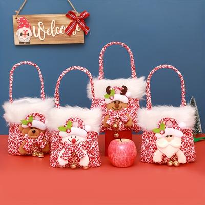 TEMU 4-piece Christmas Gift Bag, Christmas Eve Gift Bag, Candy Bag, Christmas Bag Packing Tote Bag, Christmas Decoration