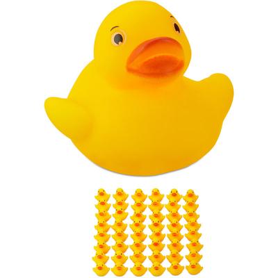 Relaxdays - Badeente 3,5cm 48er Set, Quietscheentchen für Badewanne, Badespaß und Deko, Mitgebsel Image