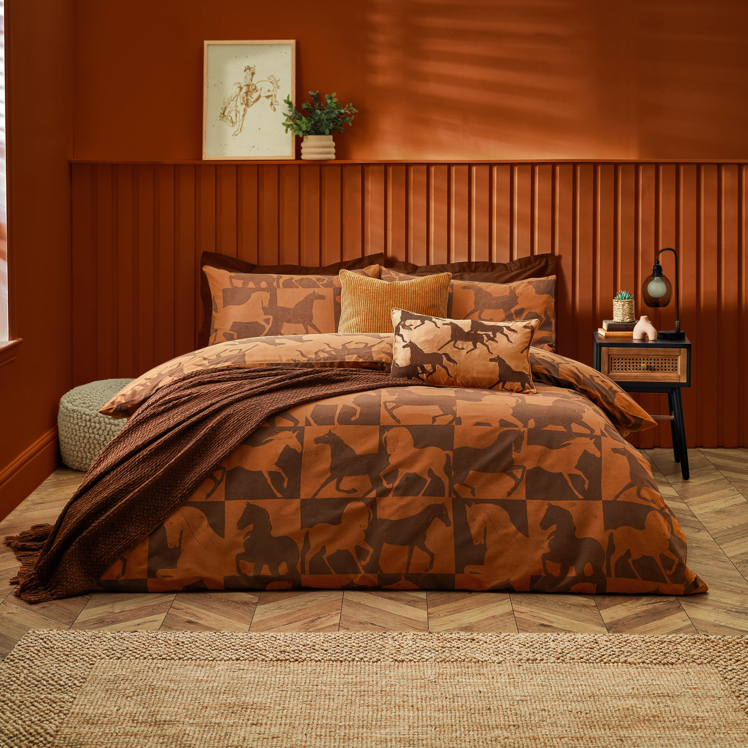 furn. Herve Reversible Duvet Cover Set - Tan Polycotton - Size King | furn. Sale | Discount Designer Brands