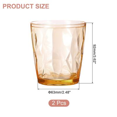 2Pcs Acrylic Drinking Glasses Plastic Reusable Tumblers