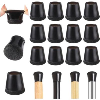 24pcs Stuhlbeinkappen mit Filzpolstern, Stuhlbeinschoner, Schutzkappen aus Silikon Schützt Böden Image