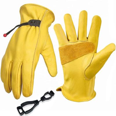 Gartenhandschuhe für Männer/Frauen – Arbeitshandschuhe aus Rindsleder – Dornen- und schnittfeste Image