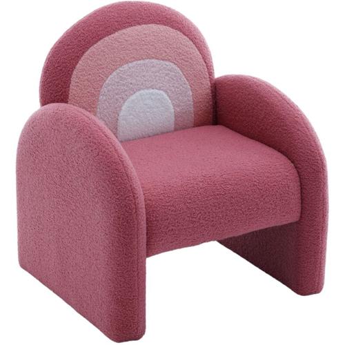 Wahson Kindersessel aus Teddystoff Kinderstuhl mit Armlehne Kindersofa, Rosa