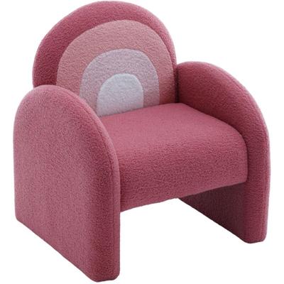 Wahson Kindersessel aus Teddystoff Kinderstuhl mit Armlehne Kindersofa, Rosa Image