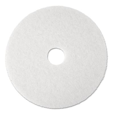 3M 08484 Low-Speed Super Polishing Floor Pads 4100, 20" Diameter, White, 5/Carton - Case of 5