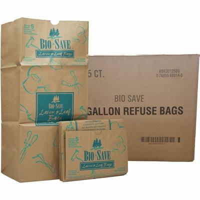 AJM Packaging RBR30105BO Bio-Save 30-gallon Lawn & Leaf Bags - 30 gal - 16" x 12", Brown - Kraft - 50/Carton - Waste Disposal - Case of 50 AJMRBR30105