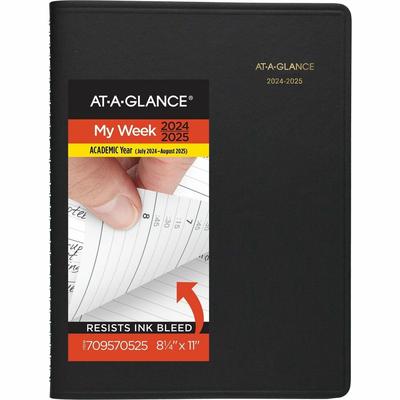 At-A-Glance 70-957-05 Weekly Appointment Book, 11 x 8.25, Black Cover, 14-Month (July to Aug): 2023 to 2024