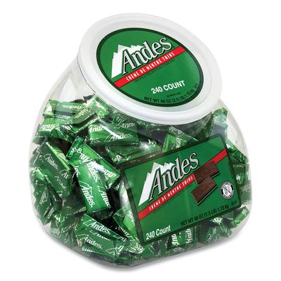 Andes® 20906034 Creme de Menthe Chocolate Mint Thins, 240 Pieces/40 oz Tub, 1 Tub/Carton - Case of 240