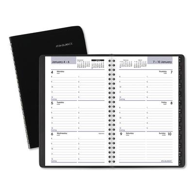 At-A-Glance G210-00 DayMinder Block Format Weekly Appointment Book, Tabbed Telephone/Add Section, 8.5 x 5.5, Black, 12-Month (Jan to Dec): 2024 AAGG21