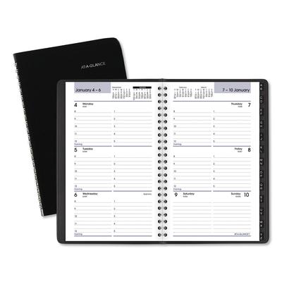 At-A-Glance G210-00 DayMinder Block Format Weekly Appointment Book, Tabbed Telephone/Add Section, 8.5 x 5.5, Black, 12-Month (Jan to Dec): 2024