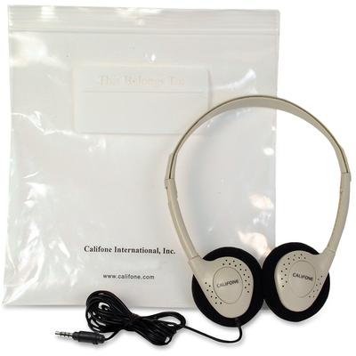 Califone CA2 Lightweight Stereo Headphones w/Storage Bag, Beige